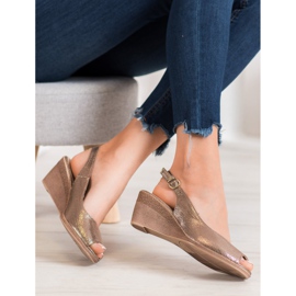 Sergio Leone Sandálias douradas de dedo aberto dourado 2