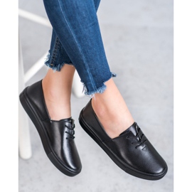 Filippo Tênis elegantes de couro preto 1