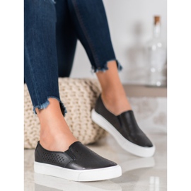 J. Star Tênis Openwork na plataforma preto 2