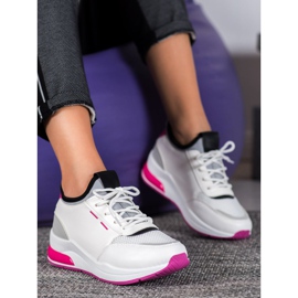 SHELOVET Sapatos amarrados em couro ecológico branco 2