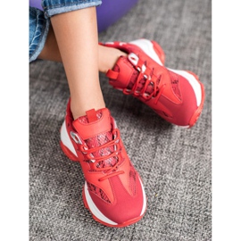 SHELOVET Tênis com plataforma Snake Print vermelho 1