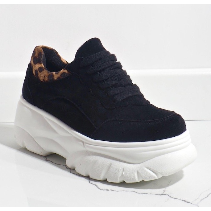 Tênis esportivos preto de camurça ecológica 7816-Y 1