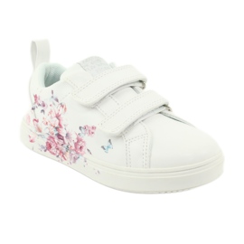 Tênis American Club Velcro com flores ES11 branco vermelho azul 1