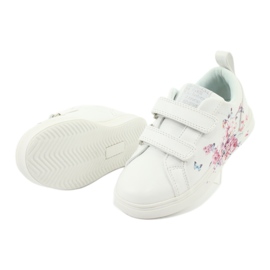 Tênis American Club Velcro com flores ES11 branco vermelho azul 4