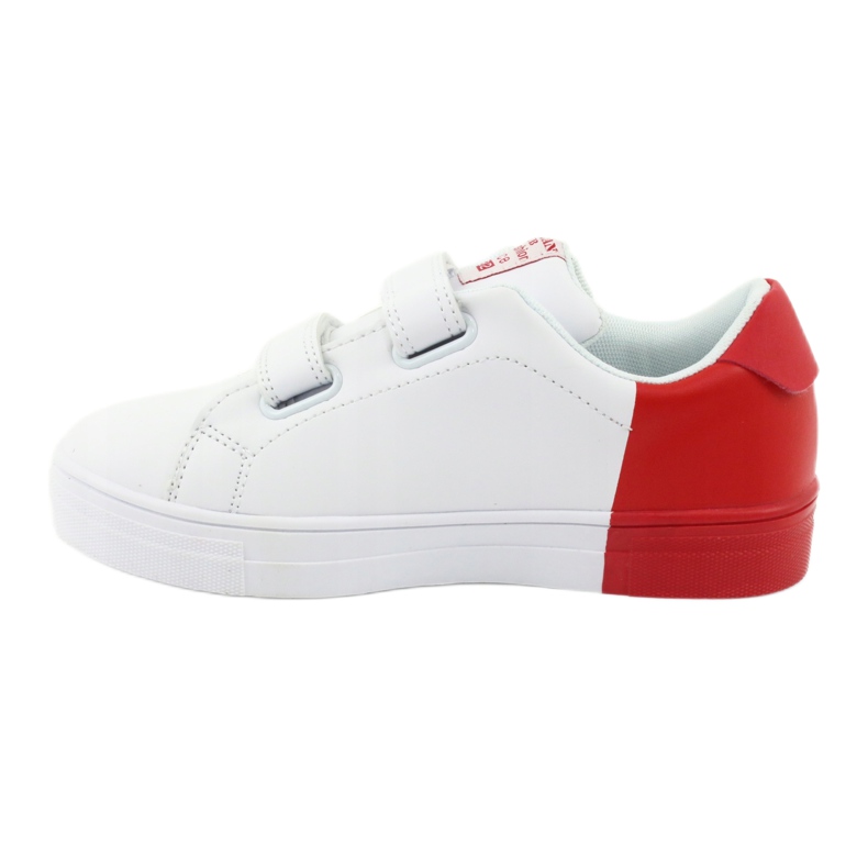 Tênis esportivo com velcro branco e vermelho American Club ES05 2