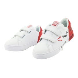 Tênis esportivo com velcro branco e vermelho American Club ES05 3