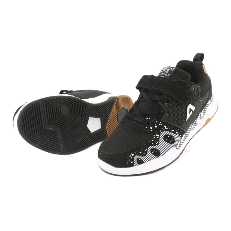 American Club Sapatos esportivos infantis de clube americano BS03 preto branco 5