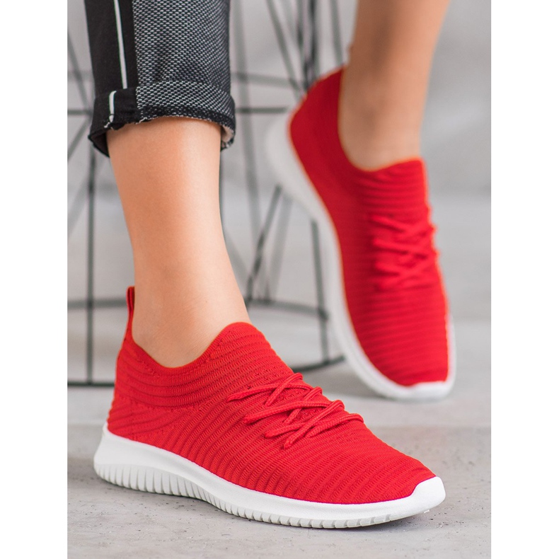SHELOVET Sapatos Têxteis Deslizantes vermelho 2