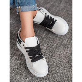 SHELOVET Tênis na plataforma com couro ecológico branco 2