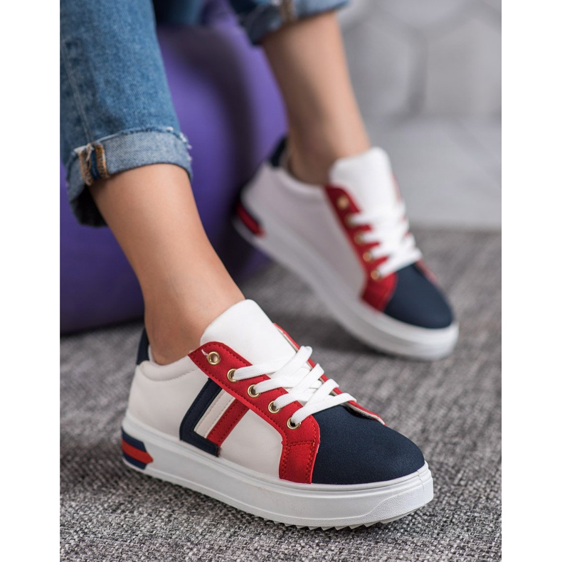 SHELOVET Calçados esportivos feitos de couro ecológico branco multicolorido 1