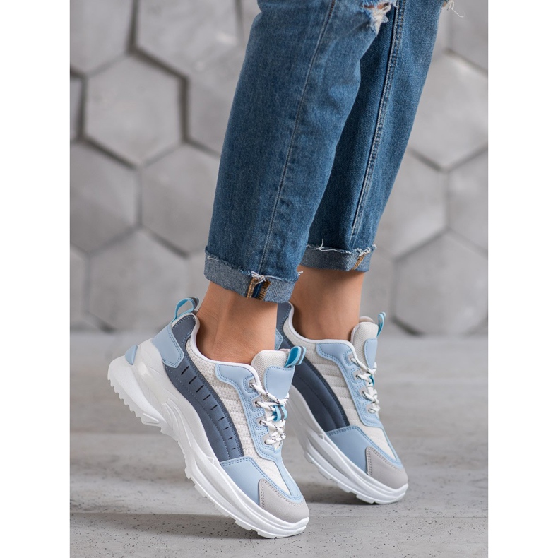 SHELOVET Sapatos da moda na plataforma azul multicolorido 2