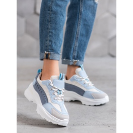 SHELOVET Sapatos da moda na plataforma azul multicolorido 1