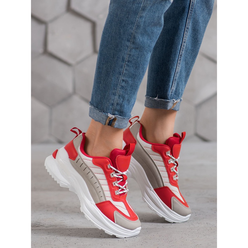 SHELOVET Sapatos da moda na plataforma vermelho multicolorido 1