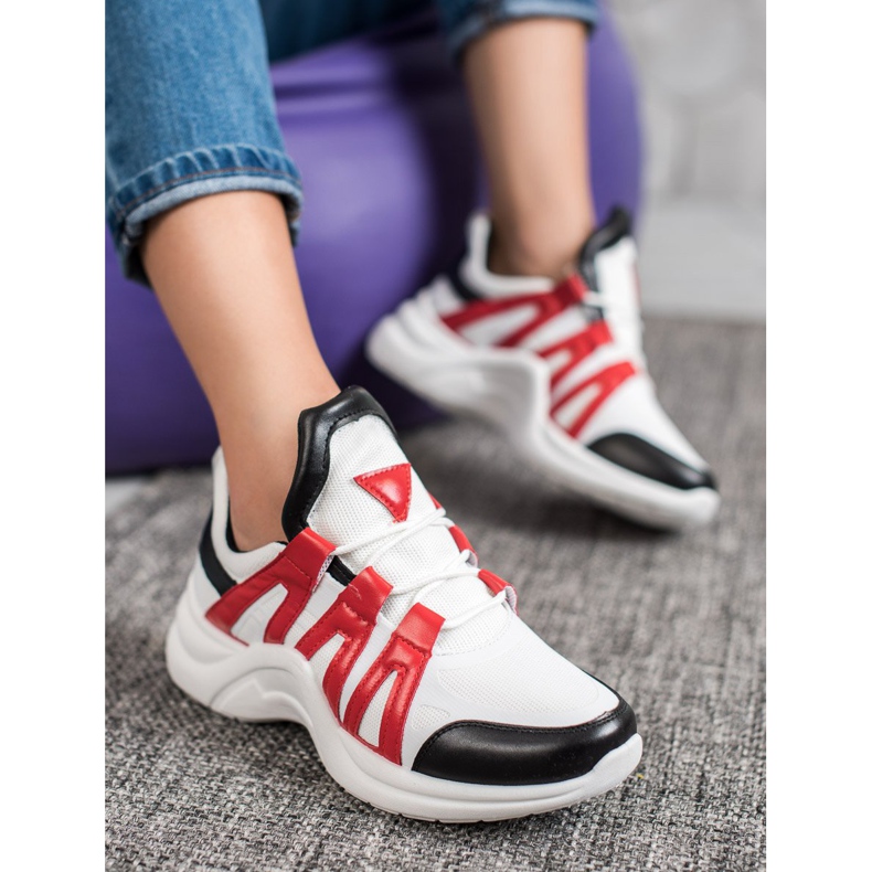 SHELOVET Tênis Confortáveis ​​da Moda branco multicolorido 1