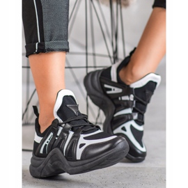 SHELOVET Tênis Confortáveis ​​da Moda branco preto 2