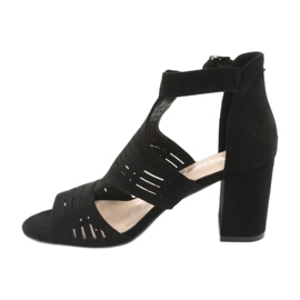 Sergio Leone SK903 sandálias de cabedal de camurça preto 2