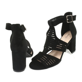 Sergio Leone SK903 sandálias de cabedal de camurça preto 4