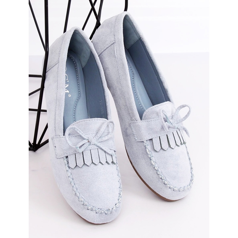 Mocassins azuis clássicos femininos 77-202 Blue azul 1