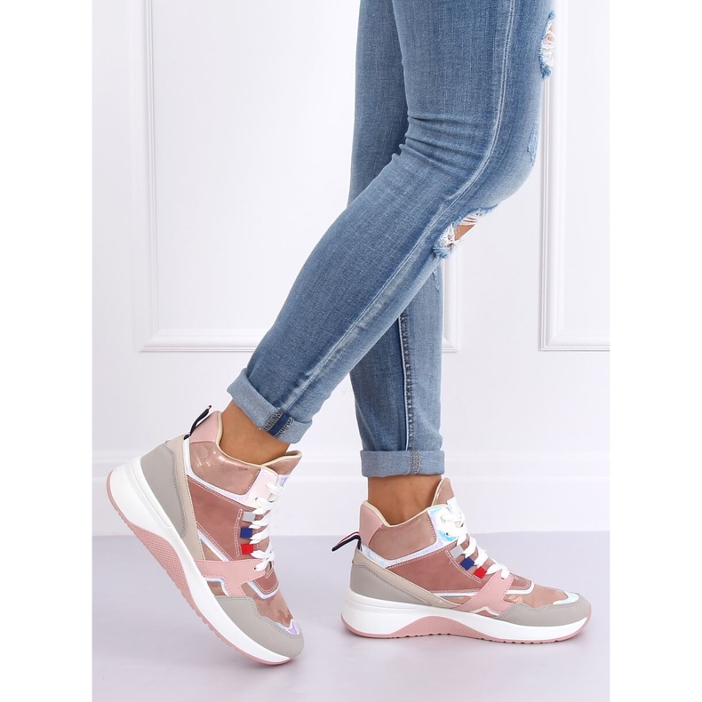 Tênis cano alto D20-2 rosa multicolorido 1