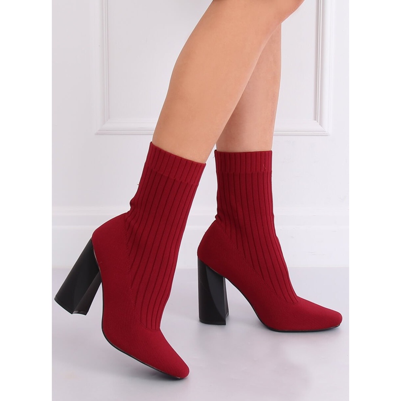Botas de tornozelo meia peruca bordô Borgonha X8037 Vinho Tinto - Ii Gat vermelho 2