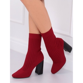 Botas de tornozelo meia peruca bordô Borgonha X8037 Vinho Tinto - Ii Gat vermelho 1