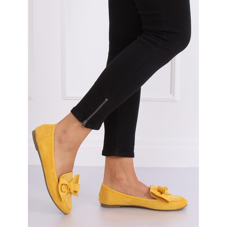 Mocassins com laço de mel B2028 Amarelo 2