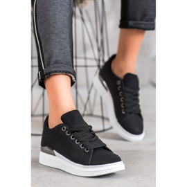 SHELOVET Tênis na plataforma com couro ecológico preto 1