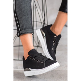 SHELOVET Tênis na plataforma com couro ecológico preto 2
