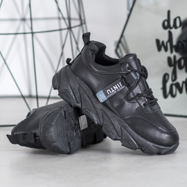 Bella Paris Tênis preto com cordões 1