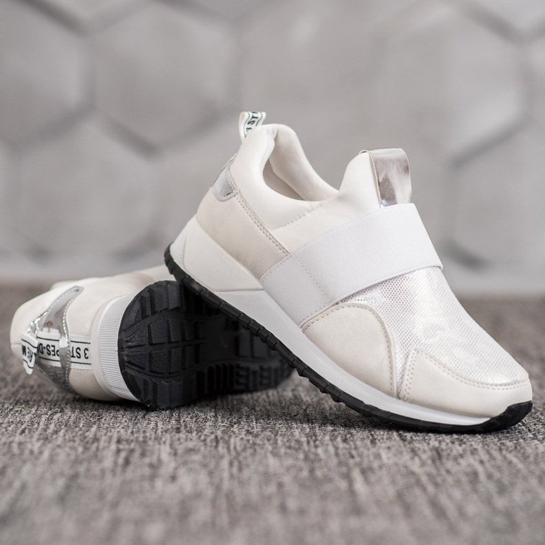 SHELOVET Sapatos deslizantes na plataforma branco 2