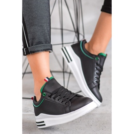 SHELOVET Tênis pretos na plataforma 2