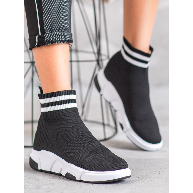 SHELOVET Sapatos deslizantes com alças preto 1