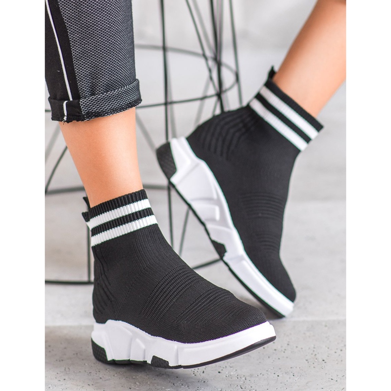 SHELOVET Sapatos deslizantes com alças preto 2