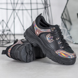 Weide Sapatos Pretos com Efeito Holo 1