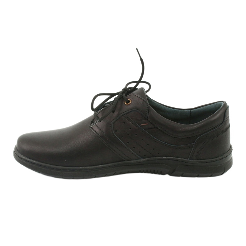 Riko 870 sapatos masculinos couro confortável preto 2