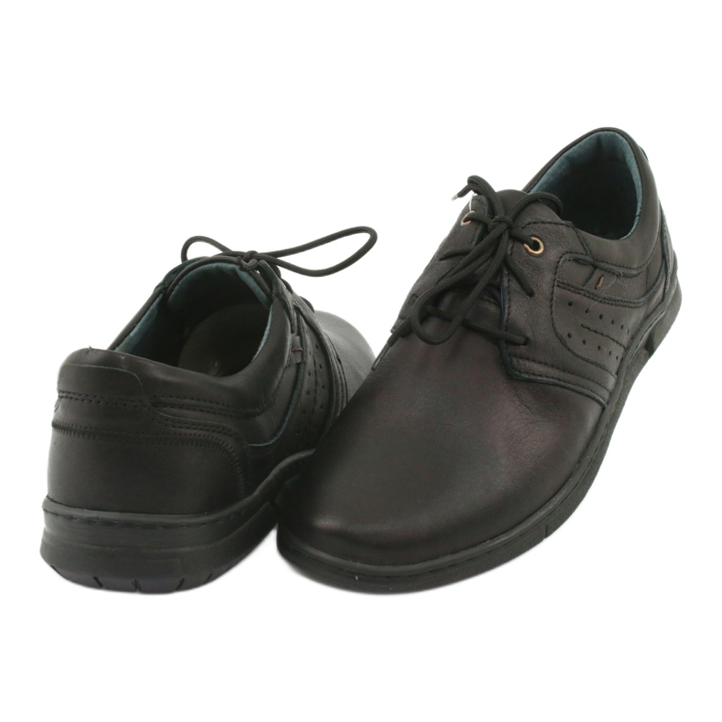 Riko 870 sapatos masculinos couro confortável preto 4