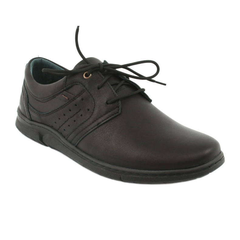 Riko 870 sapatos masculinos couro confortável preto 1
