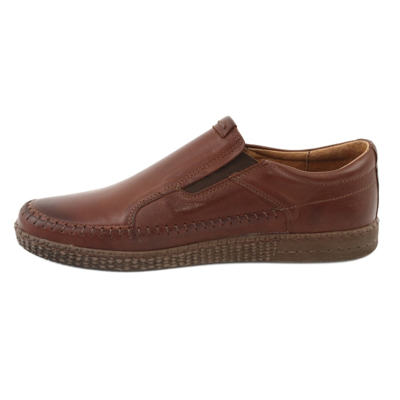 Riko Mocassins de couro masculinos 913 Brown marrom 2