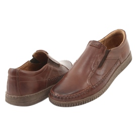 Riko Mocassins de couro masculinos 913 Brown castanho 4