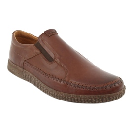 Riko Mocassins de couro masculinos 913 Brown castanho 1