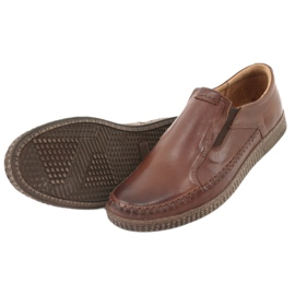 Riko Mocassins de couro masculinos 913 Brown castanho 5