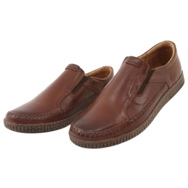 Riko Mocassins de couro masculinos 913 Brown marrom 3