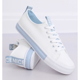 Tênis feminino branco e azul A88-23 Blue 2