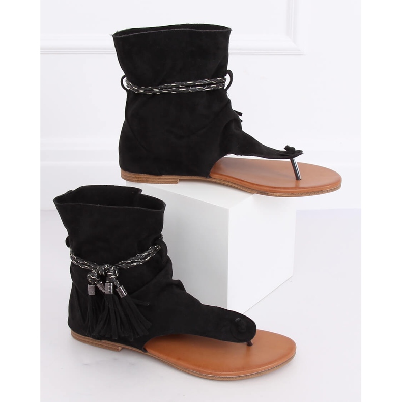 Chinelos pretos SL1011 pretos com parte superior 1