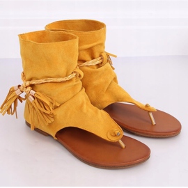 Chinelos com parte superior mel SL1011 Amarelo 1