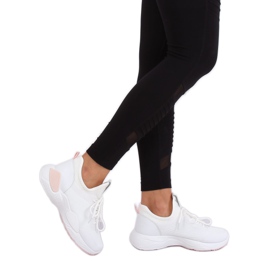 Calçados esportivos de malha branca B0-547 rosa branco 1