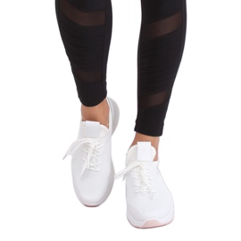 Calçados esportivos de malha branca B0-547 rosa branco 2