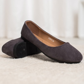 Diamantique Bailarinas de camurça clássicas cinza 2