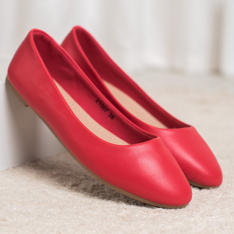 SHELOVET Bailarina Clássica Eco Couro vermelho 1