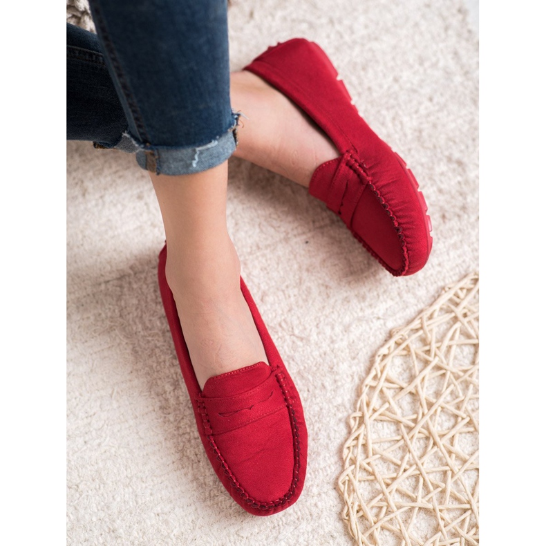 Goodin Mocassins têxteis clássicos vermelho 1